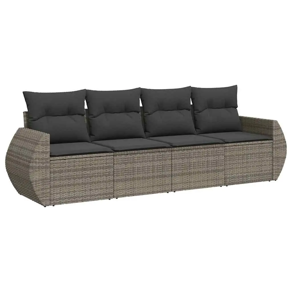 4 Piece Garden Sofa Set Outdoor Furniture Grey Patio Sectional