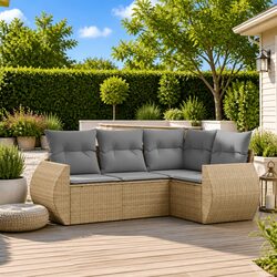 4-Piece Modular Outdoor Sofa Set with Cushions