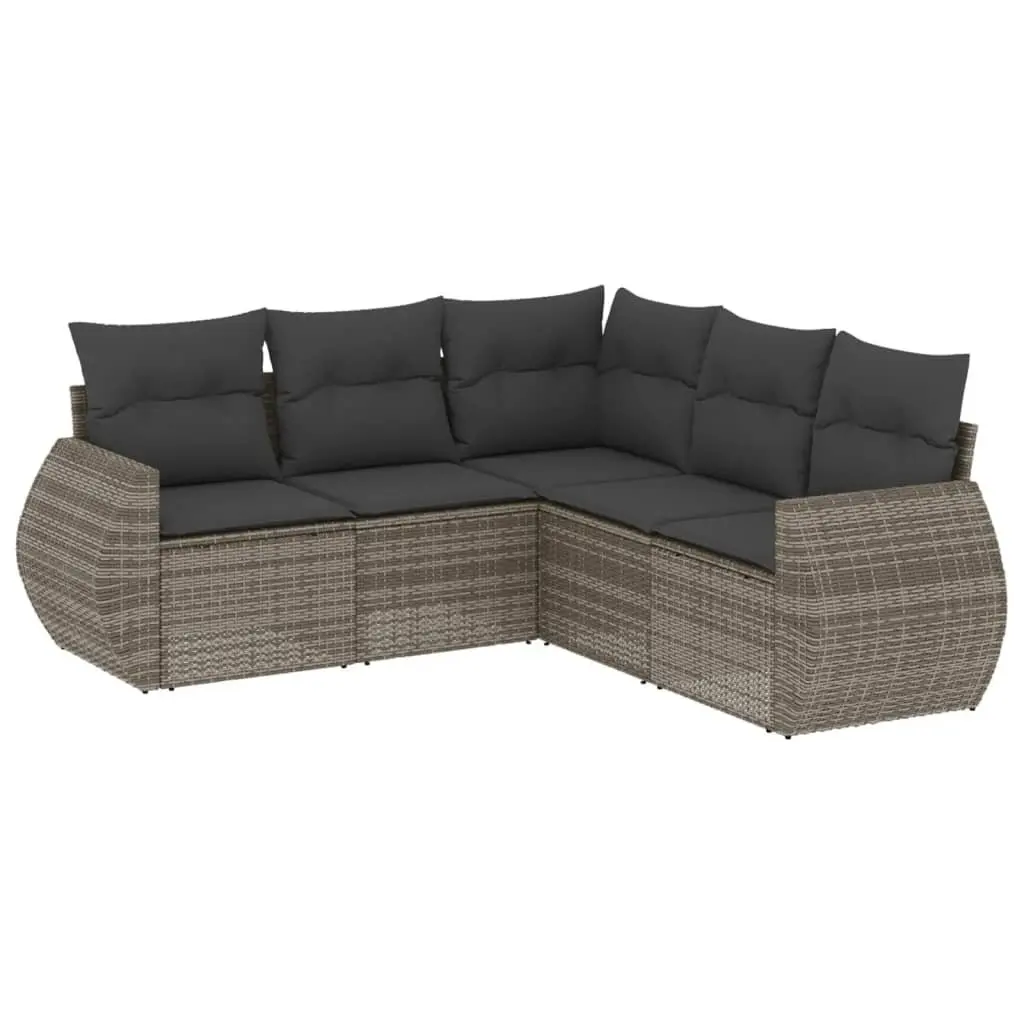 5 Piece Garden Sofa Set for Patio Outdoor Furniture Grey