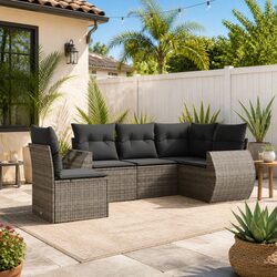 5 Piece Grey Garden Sofa Set: Specs and Features Overview
