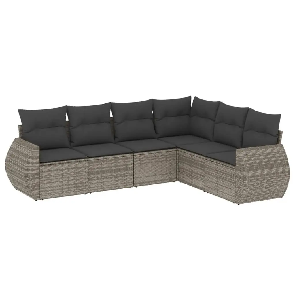 6 Piece Garden Sofa Set Outdoor Furniture Patio Sectional with Cushions Grey