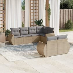 7-Piece Beige Outdoor Sectional Sofa Set Specifications