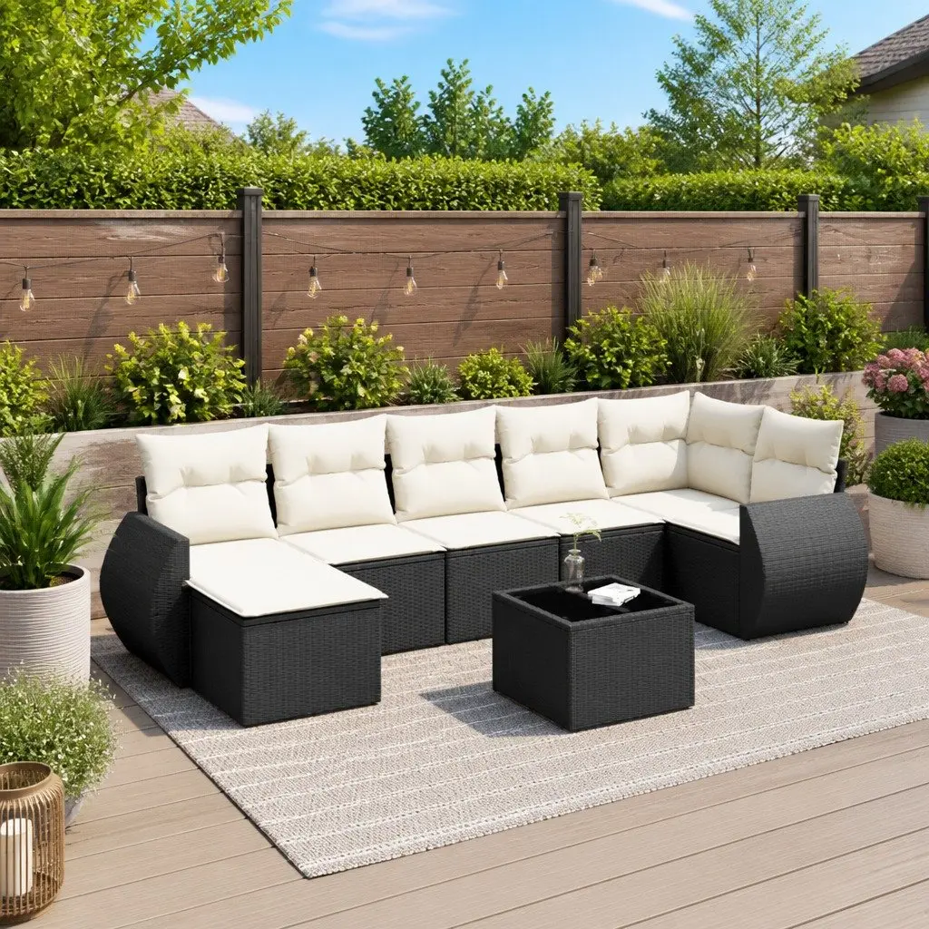 8-Piece Modular Garden Sofa Set with Removable Covers