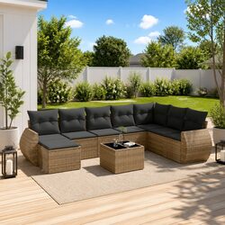 9-Piece Grey Garden Sofa Set Specifications and Details