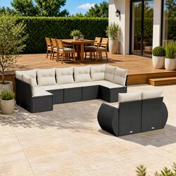Specifications of 9 Piece Modular Black Outdoor Sofa Set