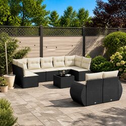 Specifications of 10 Piece Outdoor Black Rattan Sofa Set