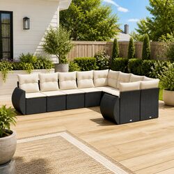 Specifications of the 9 Piece Black Garden Sofa Set