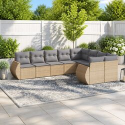 9-Piece Modular Garden Sofa Set with Weather-Resistant Cushions