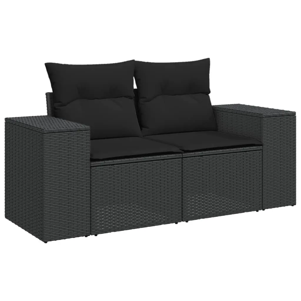 7-Piece Black Outdoor Sofa Set