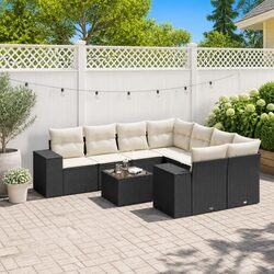 Specifications of Black 9-Piece Garden Sofa Set