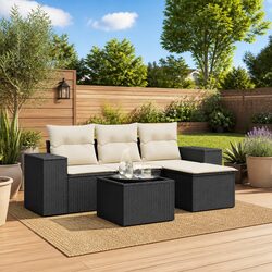 Specifications of 5-Piece Black Outdoor Sectional Sofa Set