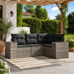 4-Piece Grey Rattan Outdoor Sofa Set Specifications