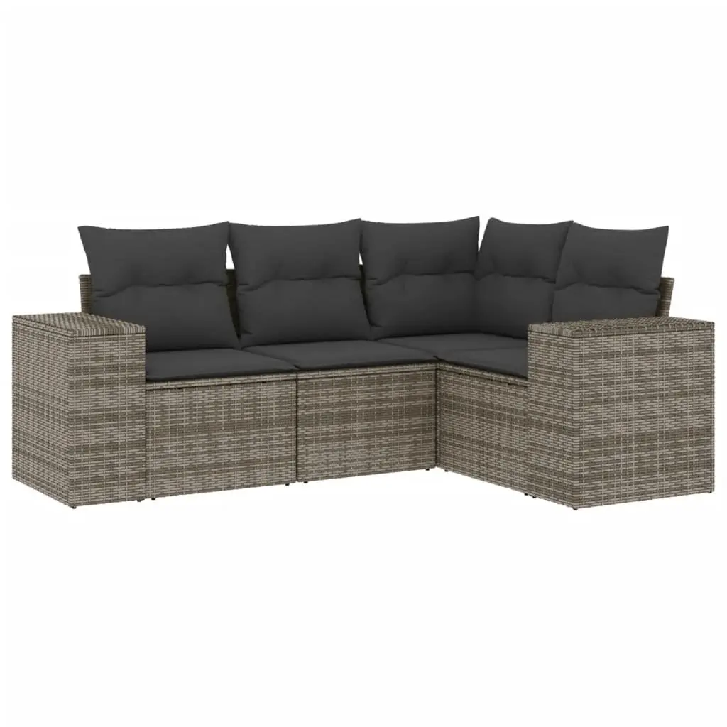 Outdoor Sectional Sofa Set Garden Furniture 4 Piece Grey Rattan Modular Lounge