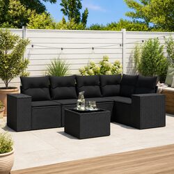 Specifications of 6 Piece Modular Black Rattan Sofa Set