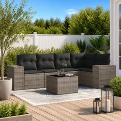 6-Piece Grey Garden Sofa Set: Specs and Details