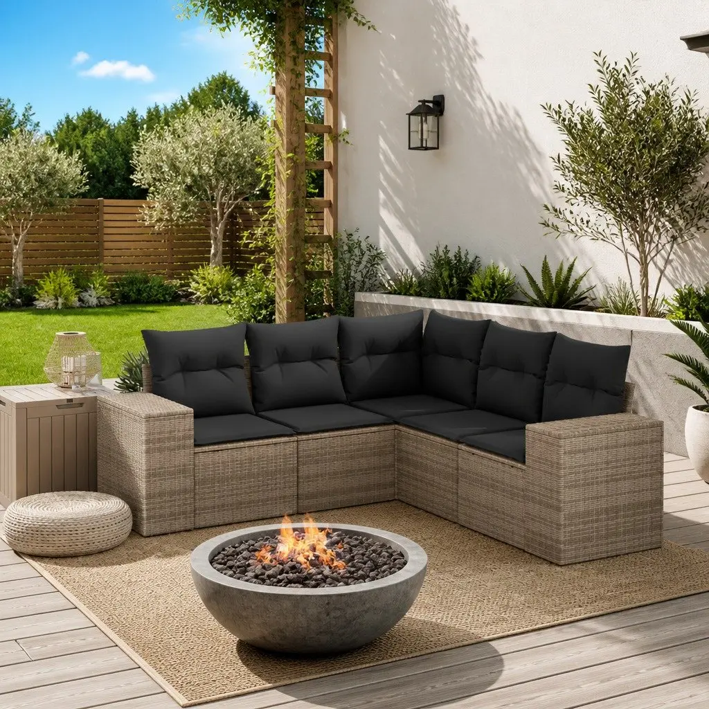 Garden Sofa Set 5 Piece Outdoor Furniture Patio Seating Grey