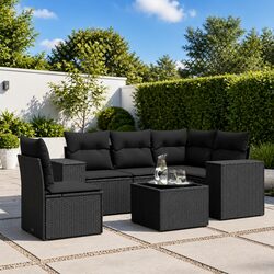 6 Piece Black Garden Sofa Set: Specs & Features Overview