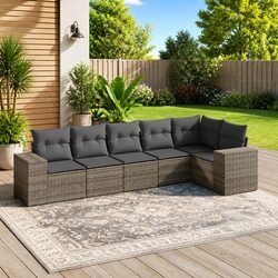 Specifications of Grey Poly Rattan 6-Piece Sofa Set for Outdoors