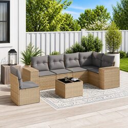 Specifications of 7 Piece Patio Sofa Set in Beige