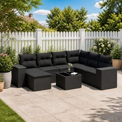Specifications of 8-Piece Garden Sofa Set with Cushions