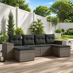 Specifications of 6-Piece Modular Grey Garden Sofa Set