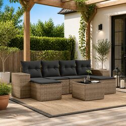 7 Piece Grey Garden Sofa Set Specifications and Details