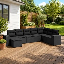 Specifications of 8 Piece Modular Rattan Sofa Set