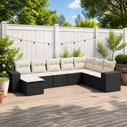 Specifications for 8-Piece Outdoor Black Sofa Set