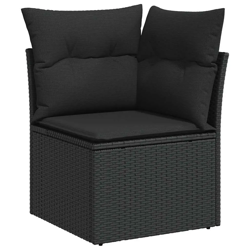 Garden Sofa Set 9 Piece Outdoor Furniture Patio Lounge Black Poly Rattan with