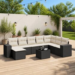 Specifications of the 9-Piece Black Garden Sofa Set