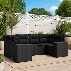 Specifications of the 6 Piece Black Garden Sofa Set with Cushions
