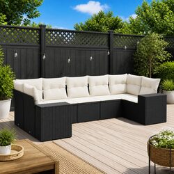 Specifications of 7 Piece Garden Sofa Set in Black Rattan
