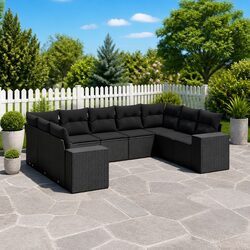 9-Piece Modular Garden Sofa Set with Cushions Specifications