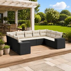 Specifications of 9 Piece Garden Sofa Set with Cushions