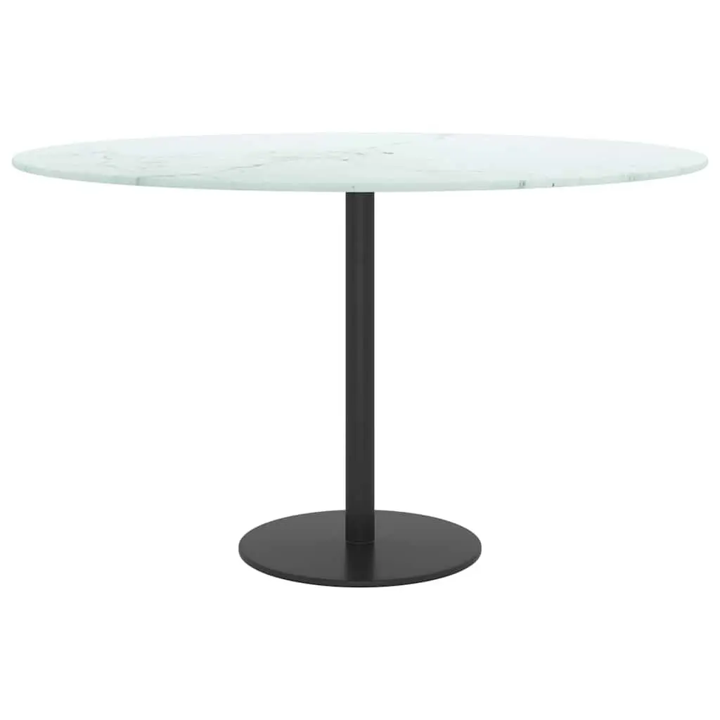 Tempered Glass Table Top White Marble Design Ø70cm Dining Coffee Table Accessory