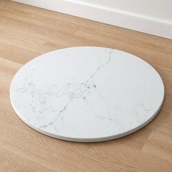Specifications of Ø80cm White Marble Design Tempered Glass Table Top