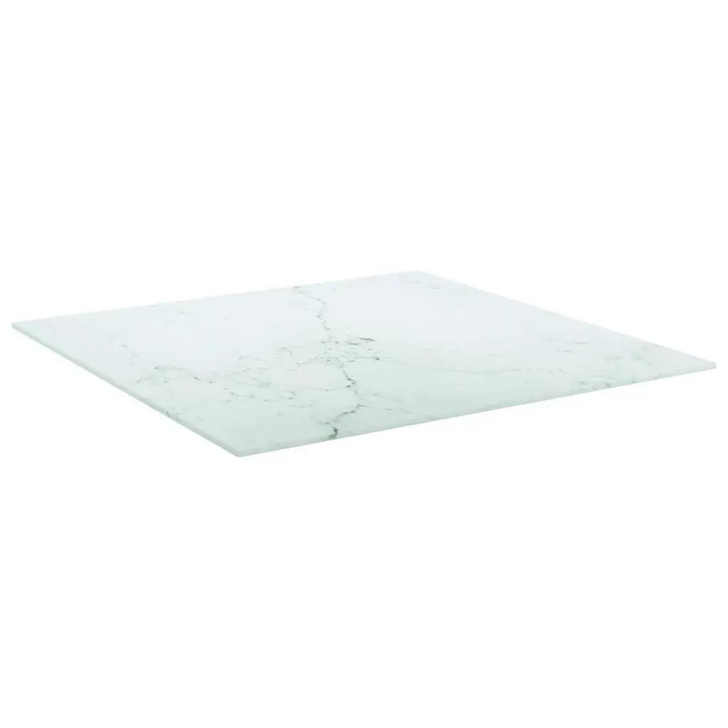 60x60 cm Tempered Glass Table Top with Marble Pattern
