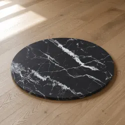 Round Black Tempered Glass Table Top - Specs Included