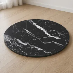 60cm Round Tempered Glass Table Top with Marble Pattern