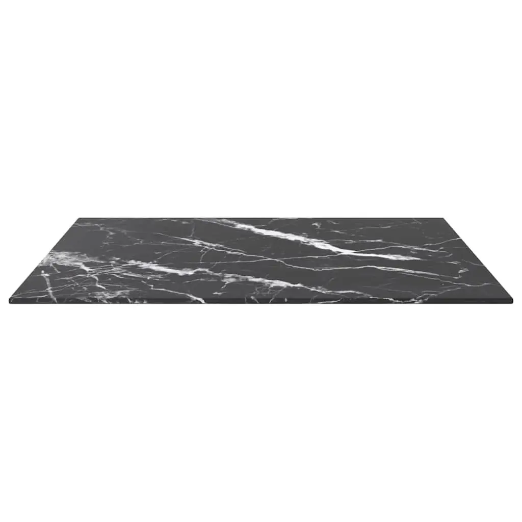 Tempered Glass Table Top 60x60cm Black Marble Design Dining Coffee Furniture