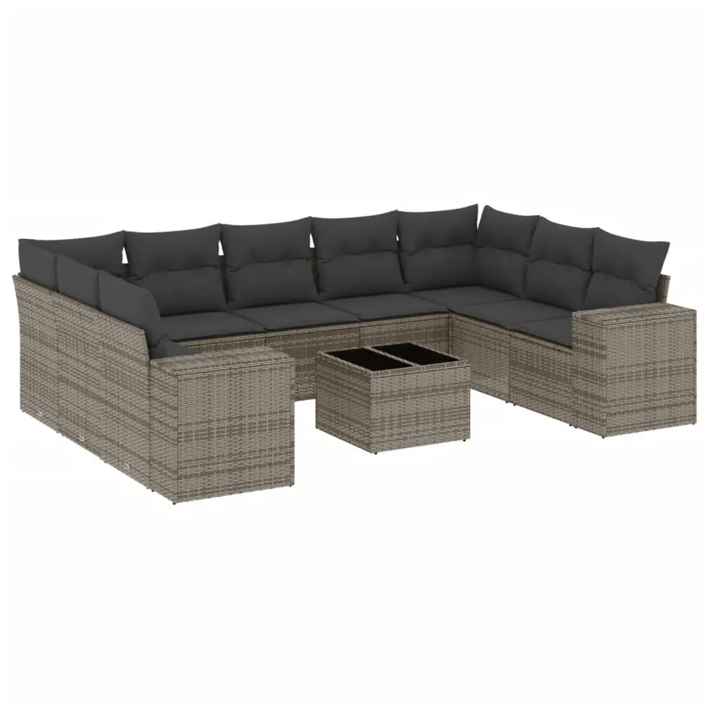 10 Piece Grey Garden Sofa Set