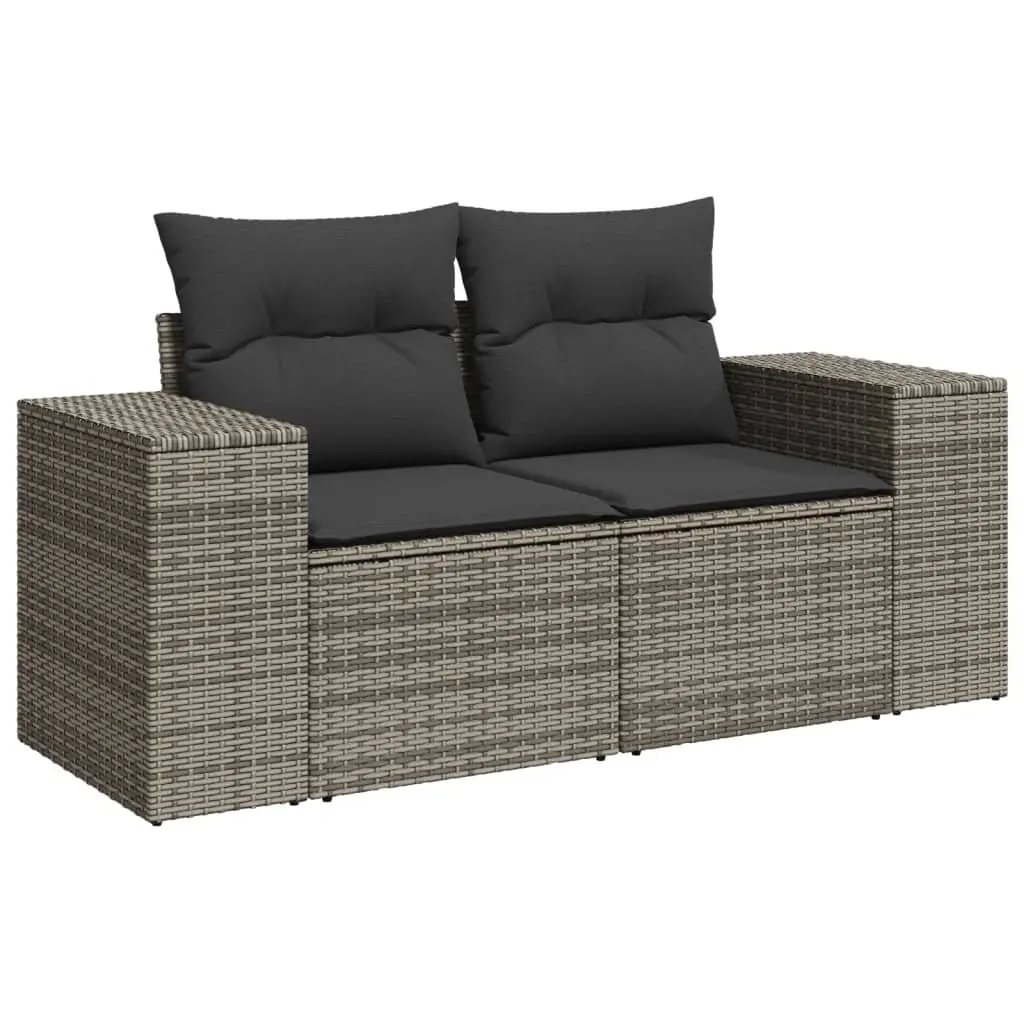 Garden Sofa Set Outdoor Furniture 10 Piece Grey Poly Rattan Patio Seating