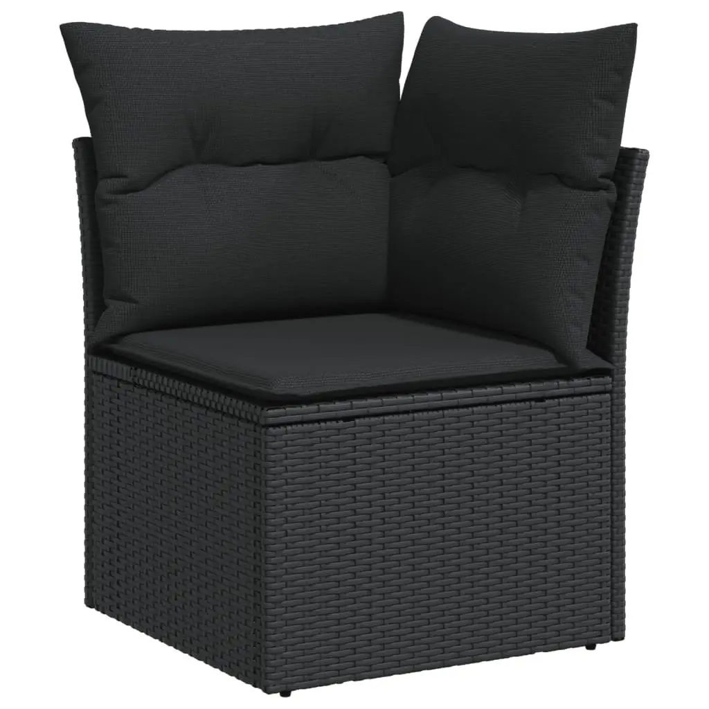 Garden Sofa Set Outdoor Furniture 10 Piece Black Modular Seating with Cushions