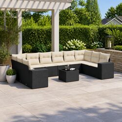 Specifications of 11 Piece Black Poly Rattan Garden Sofa Set