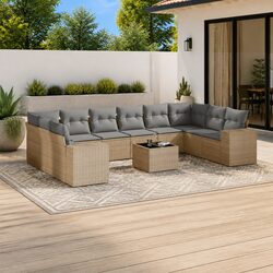 Specifications of 11-Piece Garden Sofa Set with Beige Cushions