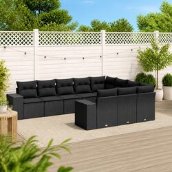 Specifications of the 10-Piece Black Rattan Sofa Set
