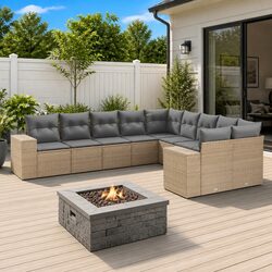Specifications of 10-Piece Outdoor Sofa Set in Beige