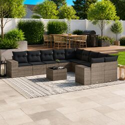 11 Piece Garden Sofa Set Specifications: Grey Outdoor Furniture