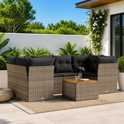 Specifications of 7 Piece Grey Outdoor Sofa Set with Cushions