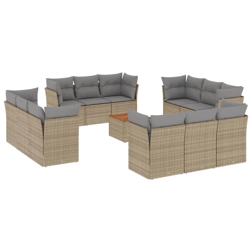 13 Piece Garden Sofa Set Outdoor Furniture Beige Patio Lounge
